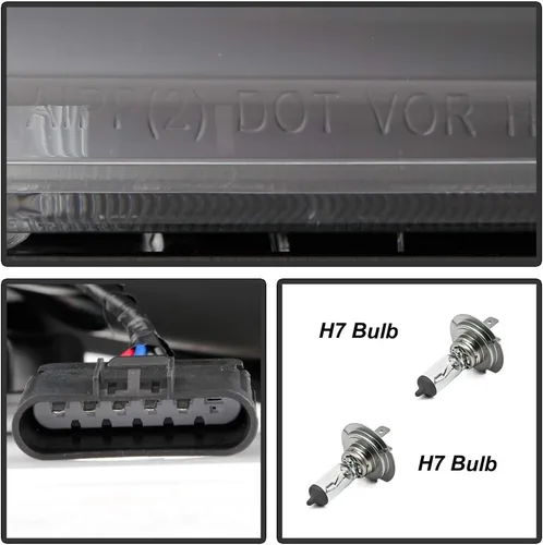 Miniatura 7 de ACANII - Para GMC Acadia 2007-2012 carcasa negra, proyector de faros delanteros, conjunto de pares de repuesto izquierdo+derecho