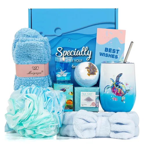 Regalos Temáticos del Océano para Mujeres, Paquete de Cuidado Personal Regalos de Spa de Playa para Mujeres, Regalo de Spa Relajante Inspirador