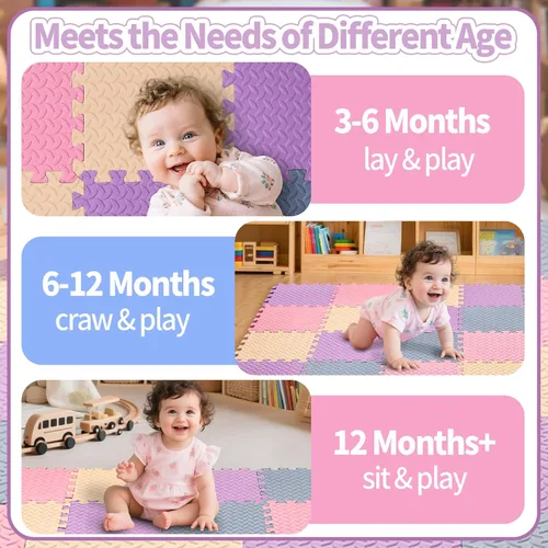 Miniatura 7 de Tapete de juego de espuma para bebé, tapetes entrelazados no tóxicos de EVA, tapetes de piso de espuma de color sólido, tapete de juego para bebé