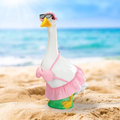 Miniatura 7 de Fox Valley Traders Gaggleville Bikini - Traje de ganso, se adapta a una estatua grande de 23 pulgadas de alto