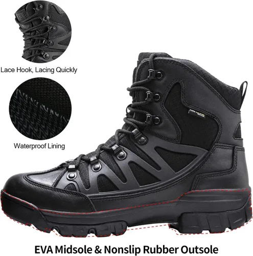 Miniatura 4 de FREE SOLDIER Mens Tactical Waterproof Lightweight Hiking Boots Military Combat Boots Work Boots