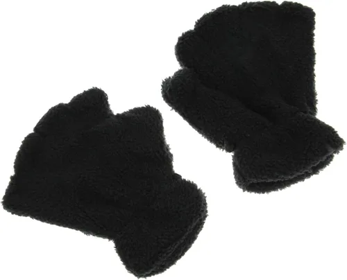 Miniatura 3 de FakeFace Lindos guantes de felpa de piel sintética sin dedos para niñas y mujeres