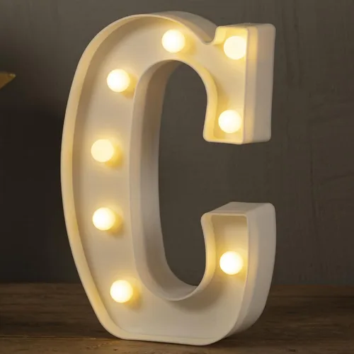 Miniatura 35 de HXWEIYE Letras iluminadas con luces LED, letreros luminosos de marquesina, 26 letras del alfabeto y 10 números para fiestas de cumpleaños, bares
