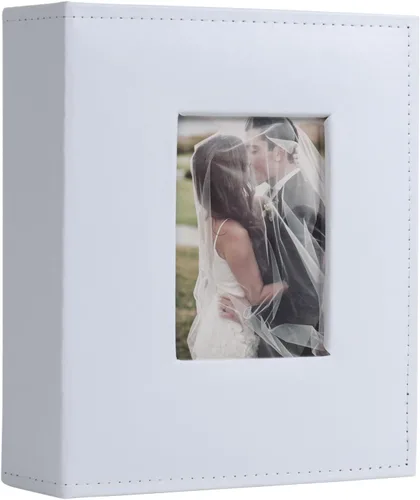 Miniatura 25 de Álbum de Fotos 4x6 para 300 Fotos Cubierta de Cuero PU Página Interior Negra para Álbumes de Boda Libro de Fotos Familiar Bebé Aniversario Bolsillo