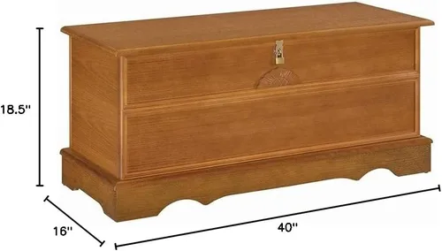 Miniatura 11 de Bowery Hill Cofre rectangular de madera tradicional de cedro, 40 pulgadas de ancho x 16 pulgadas de profundidad x 18.5 pulgadas de alto, acabado