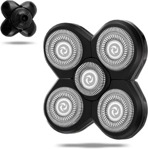 Cabezales de repuesto para afeitadora de cabeza, cuchillas de repuesto para afeitadora de cabeza, afeitadoras de cabeza para hombres calvos, negro 5