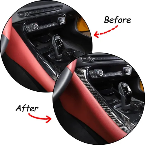 Miniatura 2 de Daeiclru Tira decorativa de fibra de carbono real para palanca de cambios de automóvil para Toyota Supra GR A90 A91 MK5 2019-2022, tira de ajuste