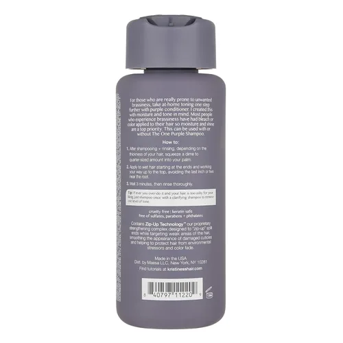 Miniatura 2 de Kristin Ess Hair The One - Acondicionador morado para tonificar + hidratar el cabello rubio, neutraliza los tonos latones + amarillos, sin sulfatos