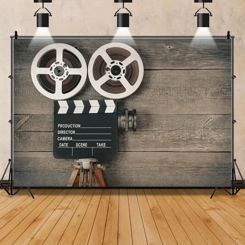 Miniatura 3 de AOFOTO Cámara de película antigua de 5 x 3 pies sobre fondo de tablero de madera, película vintage, película, fotografía, telón de fondo, carrete