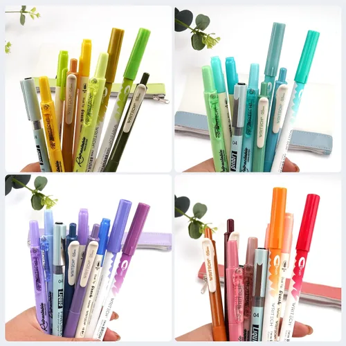 Miniatura 3 de WRITECH Kit de diario, bolígrafos de tinta de gel, resaltadores retráctiles, bolígrafos de punta doble, bolígrafos de punta fina, suministros