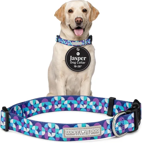 Miniatura 66 de Lucky Love Dog - Collar de perro ajustable con hebilla de fácil clic para los grandes, duradero y cómodo para perros machos y hembras, collar