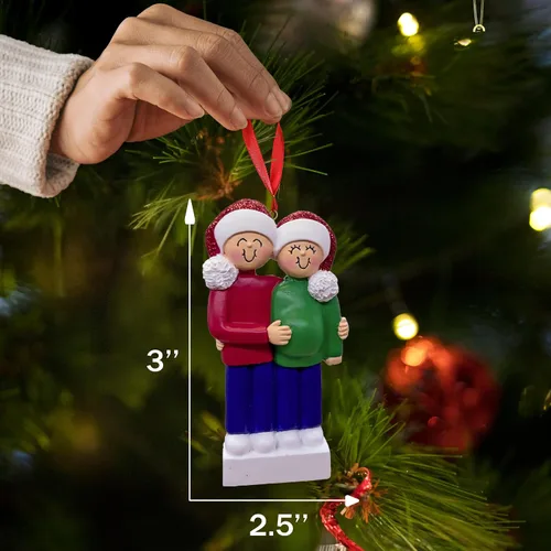 Miniatura 3 de Adorno de Navidad para bebé en espera personalizado 2025 – Adorno personalizado para anuncio de embarazo, recuerdo para la familia, decoración