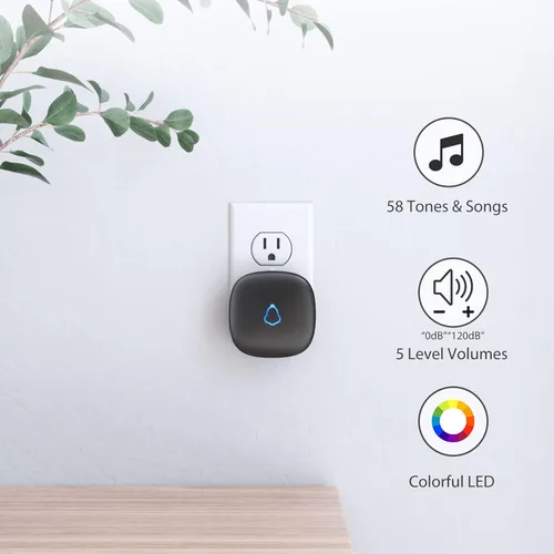 Miniatura 6 de Timbre de puerta, alarma de sensor de contacto inalámbrico METAK para puerta abierta con alcance de 500 pies, 58 timbres y 5 niveles de volumen