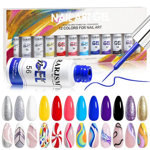 Miniatura 11 de RARJSM Juego de esmaltes de uñas de gel que cambian de color de temperatura, 12 colores que cambian el estado de ánimo, rosa, naranja, rojo, azul