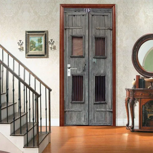Miniatura 68 de Calcomanías 3D para puerta, murales para despegar y pegar, cocodrilo negro, calcomanías de pared, autoadhesivas, extraíbles, impermeables, de PVC