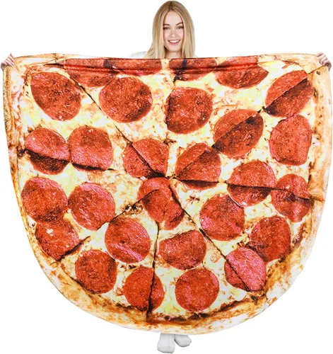 Miniatura 10 de Catalonia Pepperoni Pizza Blanket, Realistic Food Blanket, Funny Gifts for Teenage Boys and Girls, 59 inch, Single Layer