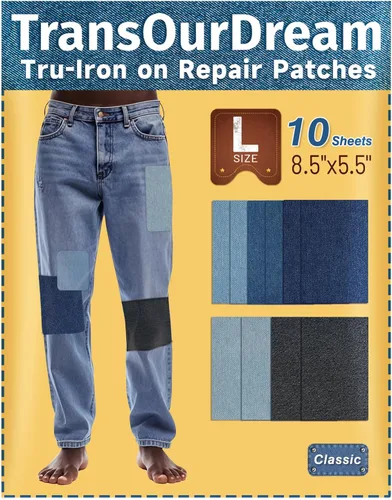 Miniatura 13 de TransOurDream Tru-White - Parches de tela para planchar para ropa, parche de reparación extra grande para ropa, jeans, sábanas, funda de edredón