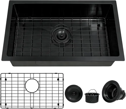 Miniatura 14 de MILOSEN Fregadero de cocina para autocaravana de 25 x 15 pulgadas, fregaderos de cocina de acero inoxidable bajo encimera de un solo tazón