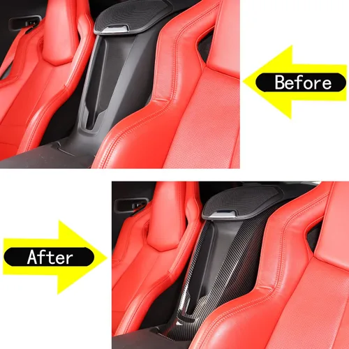 Miniatura 2 de CHEAYAR Funda de cargador de teléfono con patrón de fibra de carbono compatible con Chevrolet Corvette C8 2020-2023, funda de carga inalámbrica