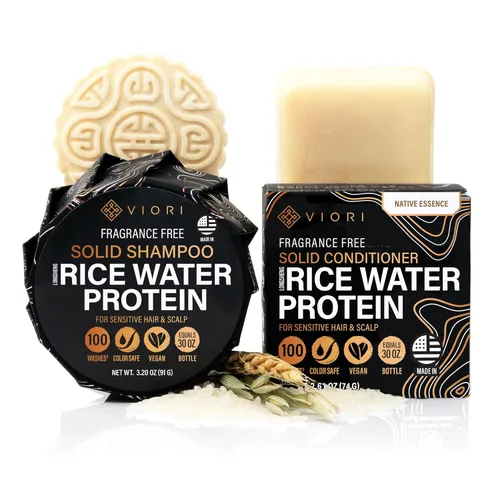 Miniatura 12 de Set de barra de champú y acondicionador Hidden Waterfall de Viori hecho con agua de arroz - Champú y acondicionador sin sulfato hechos a mano