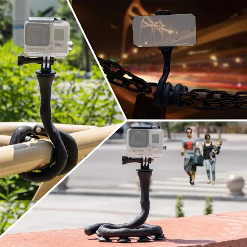 Miniatura 7 de Soporte de silicona flexible con ventosa para teléfono móvil de 3 a 6 pulgadas, color negro 2019.