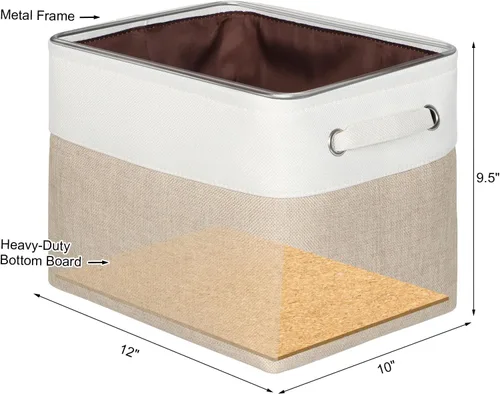 Miniatura 2 de Contenedores plegables de almacenamiento, canastas de tela plegables en forma de cubo con asas duraderas, organizadores de armario para organizar