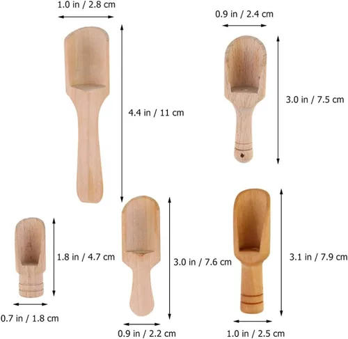 Miniatura 3 de DOITOOL Juego de 10 cucharas de sal pequeñas de madera, cuchara de sal de madera, mini cucharada de té y condimentos para hojas de té, condimentos