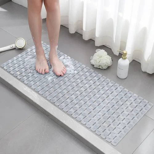 Miniatura 11 de XIYUNTE Tapete de ducha antideslizante para bañera, tapete de baño de PVC de 40 x 16 pulgadas, tapete de ducha antideslizante para ducha