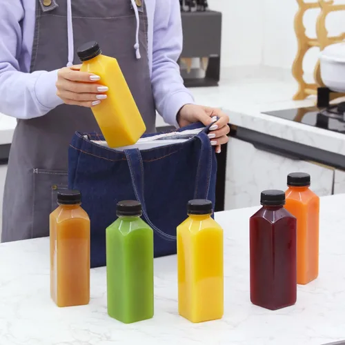 Miniatura 7 de The Buyer Choice - 42 botellas de plástico para jugo de 16 onzas con tapas, botellas reutilizables transparentes para jugo, transparentes con tapas