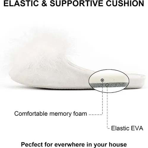 Miniatura 3 de BCTEX COLL - Pantuflas de terciopelo acogedoras para mujer, con espuma viscoelástica, mullida, suela antideslizante, para el hogar y el dormitorio