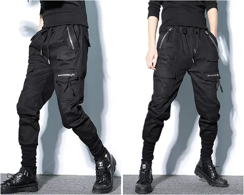 Miniatura 6 de MOKEWEN Pantalones deportivos tipo harén tipo cargo para hombre