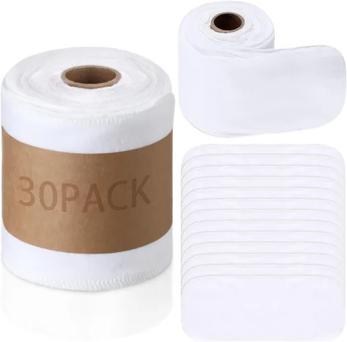 Miniatura 7 de FuWeave Paquete de 60 Toallas de Papel Higiénico Reutilizables Sin Desgarro Toallas de Bidé Lavables Papel Higiénico a Granel Rollos Sin Papel Paños