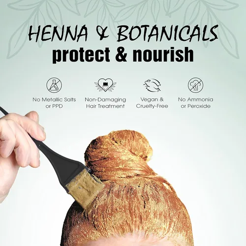 Miniatura 6 de Light Mountain Tinte y acondicionador para el cabello de henna, tinte para el cabello rojo claro para hombres y mujeres, polvo orgánico de hoja