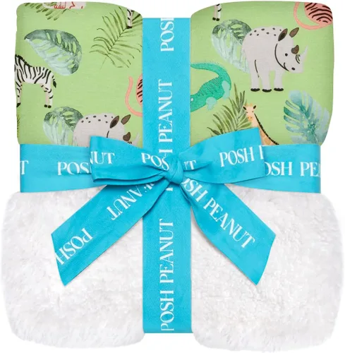 Posh Peanut - Patu de felpa, gran manta de punto reversible de bambú de primera calidad, manta de seguridad para niños pequeños, 40 x 40 pulgadas