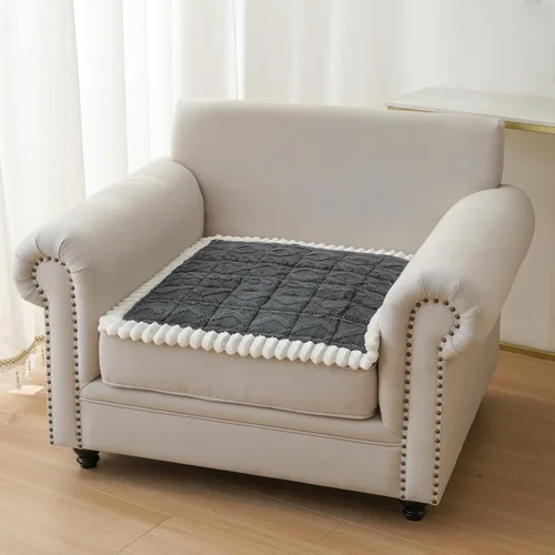 Miniatura 8 de Fundas de Reposabrazos de Sofá Antideslizantes, Funda Lavable de Respaldo de Sillón Suave, Fundas Gruesas y Peludas para Reposabrazos de Sofá