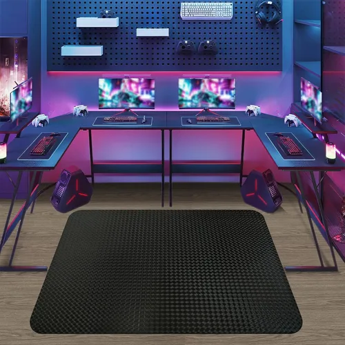 Miniatura 7 de Vicwe Tapete para silla de juegos para suelo de madera dura, 60 x 46 pulgadas, tapete grande para silla de oficina, tapete de PVC para silla