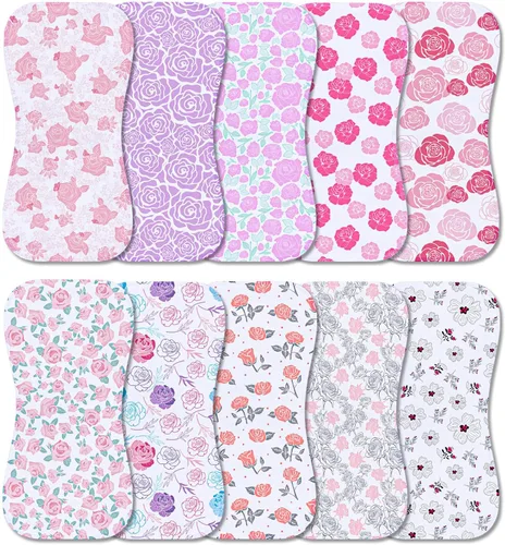 Miniatura 17 de Juego de 10 paños para eructar para bebés niños y niñas - Paño orgánico para eructos de bebé, toallitas para bebé, trapos para eructos, paños