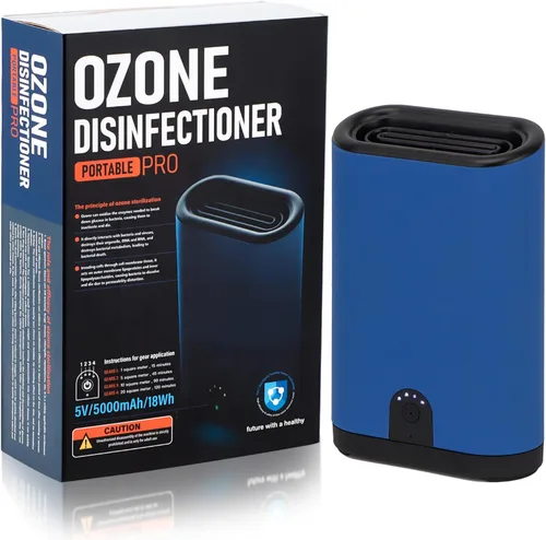 Generador de ozono portátil purificador de aire – 5000 mAh recargable con batería eliminador de olores para el hogar, coche, hotel, habitaciones,