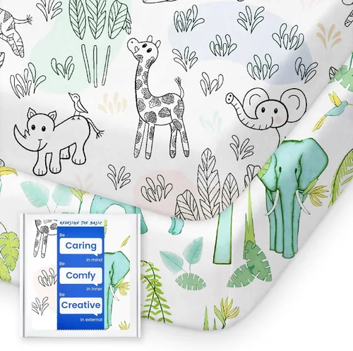 Miniatura 63 de Sábanas de dinosaurio para cuna para niños, sábana bajera ajustable de cuna suave de alta calidad, sábanas de bebé ultra transpirables, sábanas