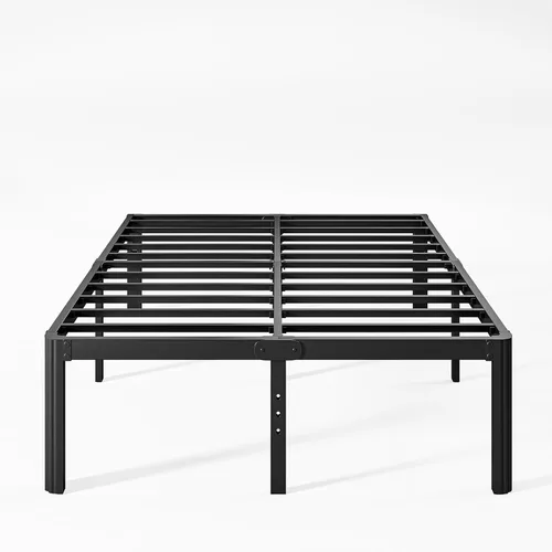 Marco de cama de metal de servicio pesado de 18 pulgadas de altura tamaño completo, marco de cama de plataforma tamaño completo sin necesidad de