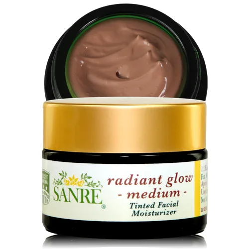 SanRe Organic Skinfood - Radiant Glow Medium - Hidratante facial teñido orgánico para todo tipo de piel