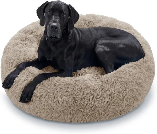 Miniatura 44 de JOLLYVOGUE - Cama para perros y gatos, cama relajante y antiestrés para mascotas y perros pequeños, cojín esponjoso en forma de dona para mascotas