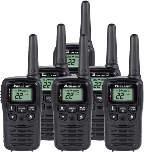 Miniatura 8 de Midland T10 - Walkie Talkie FRS de 22 canales, radio bidireccional de hasta 20 millas, color negro (paquete de 4)