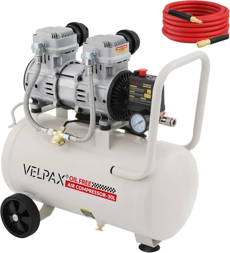 Miniatura 8 de Compresor de aire ultra silencioso, solo 60dB, tanque de 2.4 galones, sin aceite, 110V/60Hz 1.5HP, 6.71CFM a 115PSI, compresor de aire perfecto