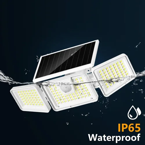 Miniatura 4 de INCX 156 luces LED solares de movimiento para exteriores, paquete de 2, 3 cabezales de luces solares de seguridad con sensor de movimiento IP65