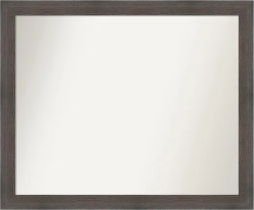 Miniatura 548 de Amanti Art Espejo de pared personalizado no biselado (24 x 27 pulgadas), marco estrecho de nogal chipre - varios tamaños personalizados - Espejo