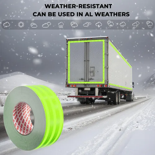Miniatura 7 de SWRT Cinta Reflectante de 2 Pulgadas X 30 Pies para Exteriores Impermeable DOT-C2 Resistente a la Decoloración Verde Fluorescente Reflectante