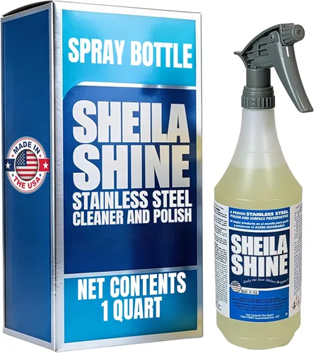 Sheila Shine Limpiador y pulidor de acero inoxidable de 1 cuarto de galón | Lata de 1 cuarto de galón | Sin residuos y rayas | Fabricado en Estados