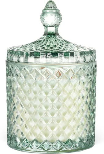Velas perfumadas de vainilla y lavanda, vela grande de mecha de madera de 14.8 onzas | Cera de soja natural, 70 horas de larga duración | No tóxicas