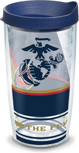 Tervis Marines Forever Proud - Vaso aislado de doble pared fabricado en Estados Unidos mantiene las bebidas frías y calientes, 16 onzas, clásico
